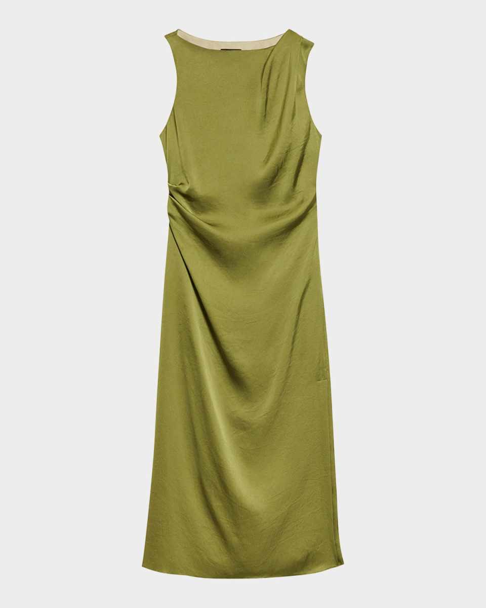 Fitted Drape Midi Dress